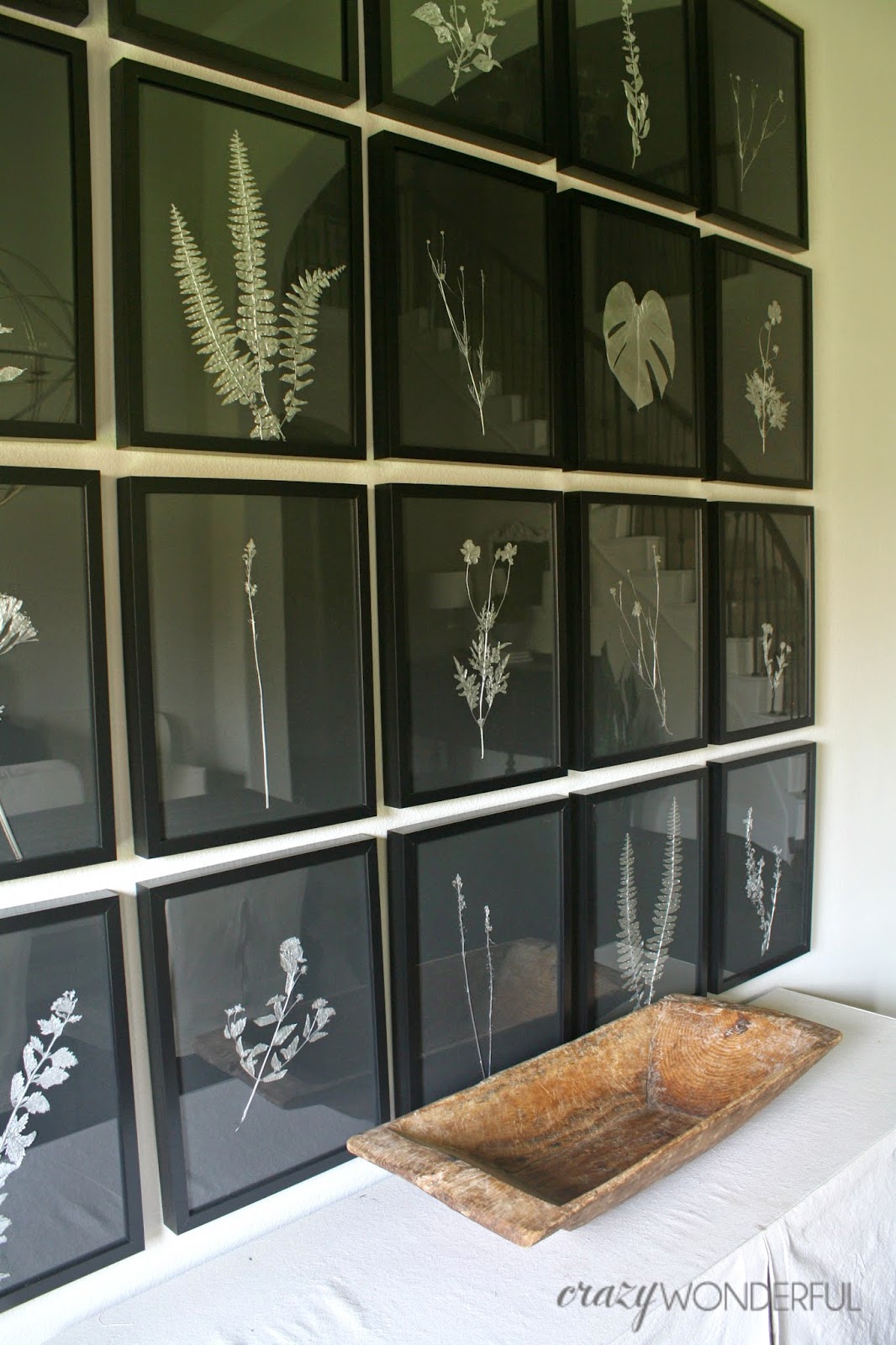pressed botanical gallery wall | dining room progress
