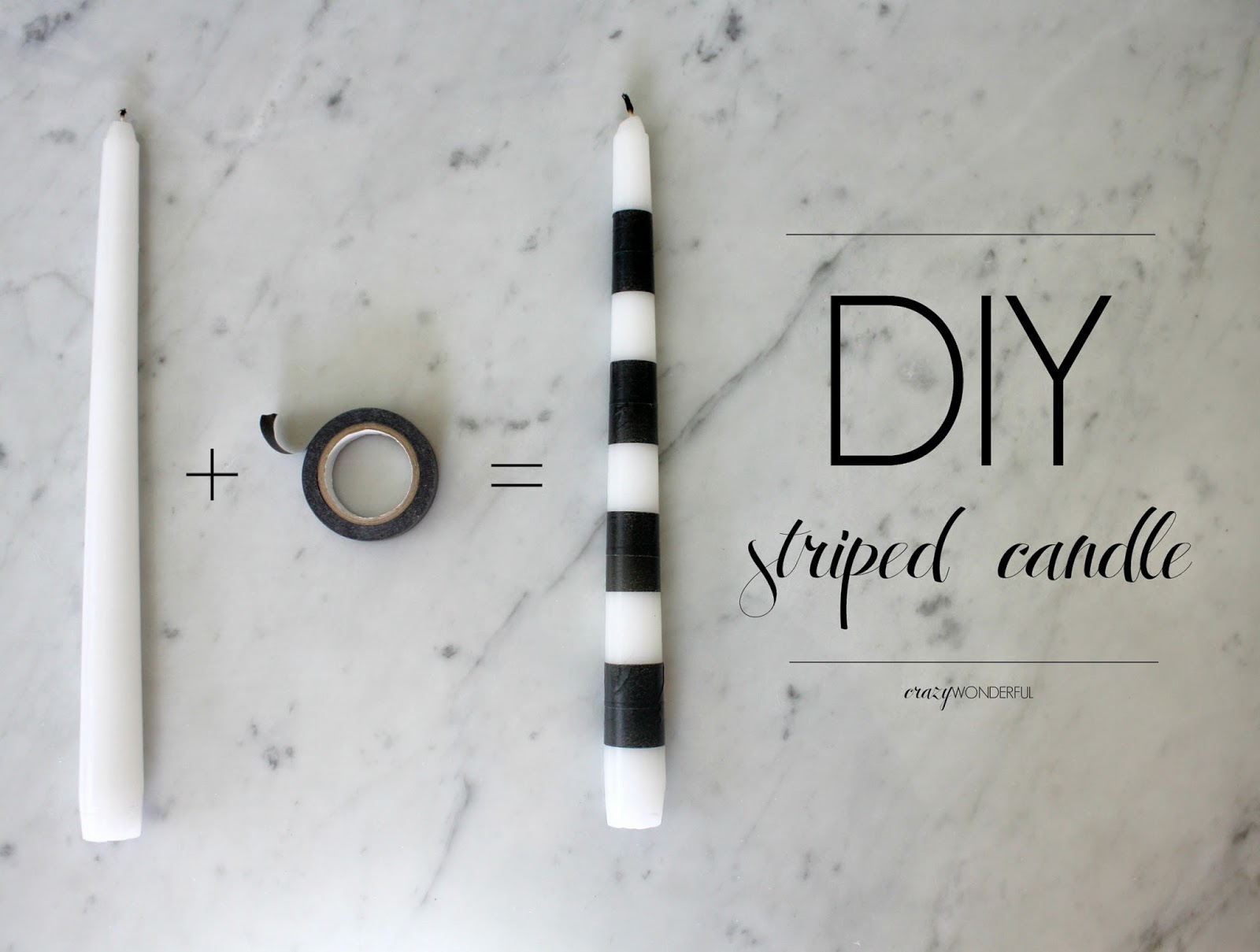 DIY striped candle