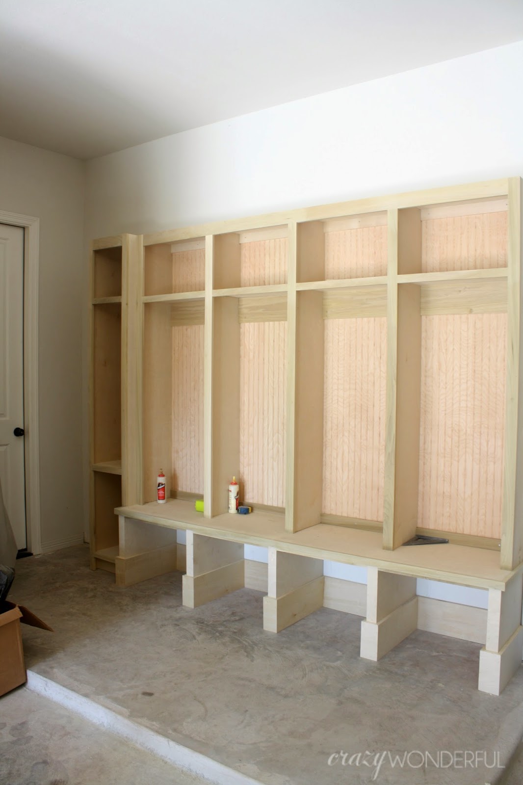 garage mudroom | progress