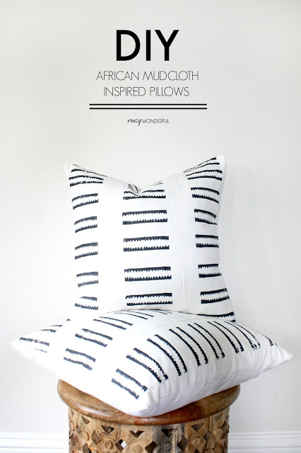 DIY african mudcloth inspired pillows