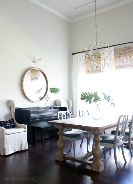 dining room updates + sheets as drapes