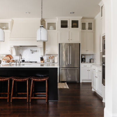 Leather and Wood Kitchen Counter Stools