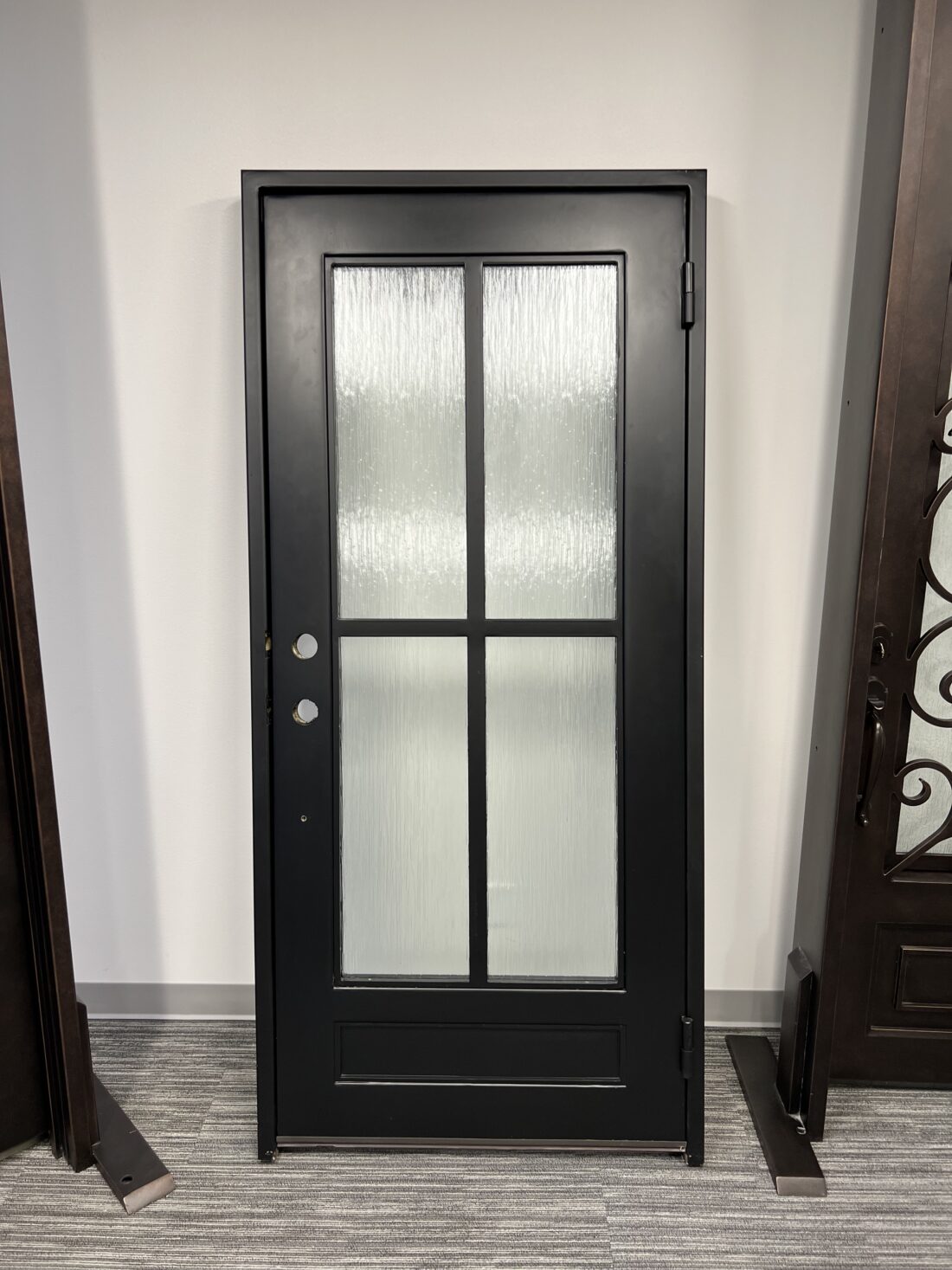 black iron entry door