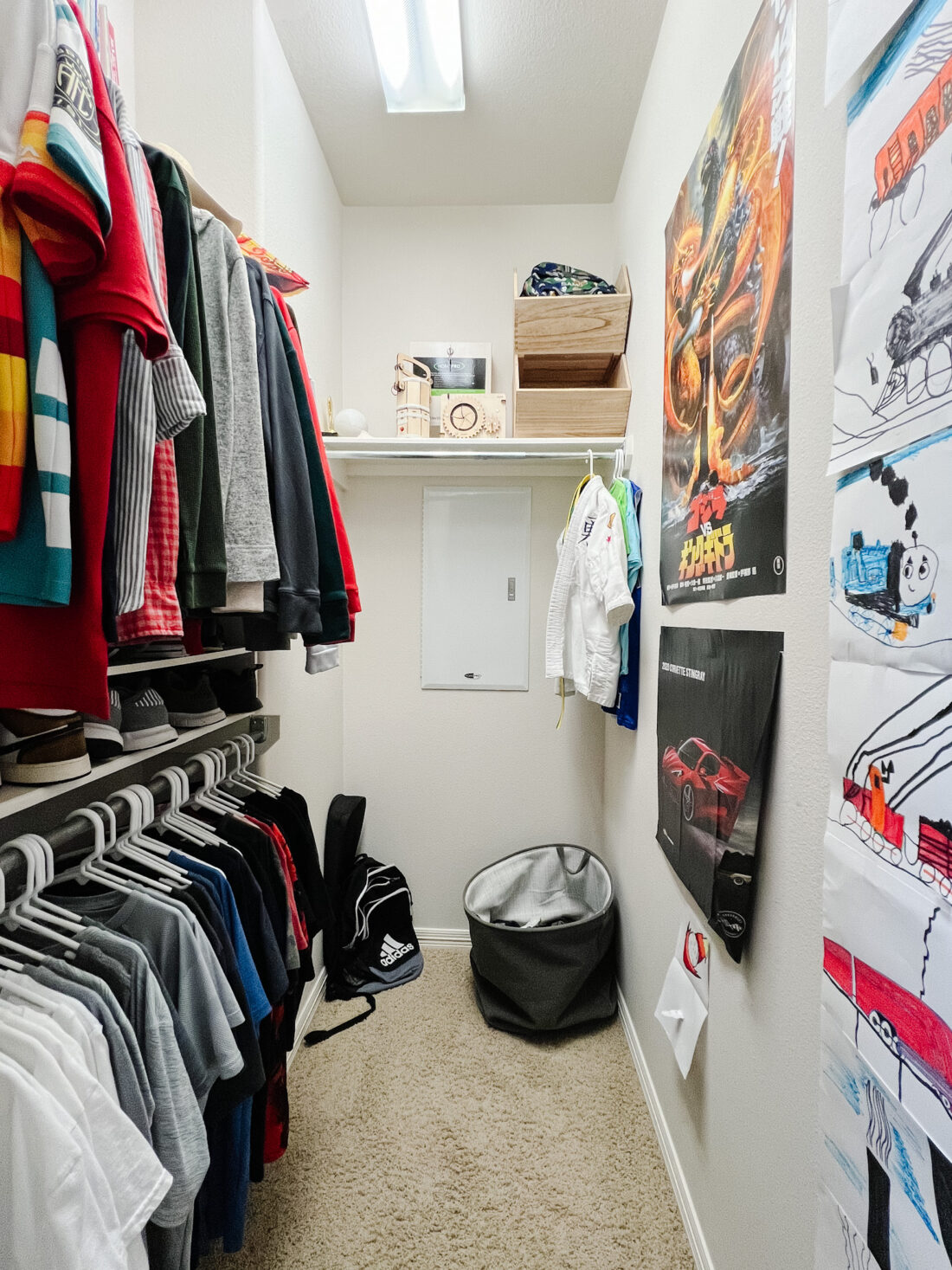 kid's closet makeover before